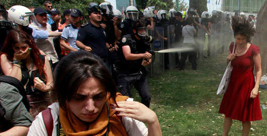 Demolition of the central park in Taksim Istanbul